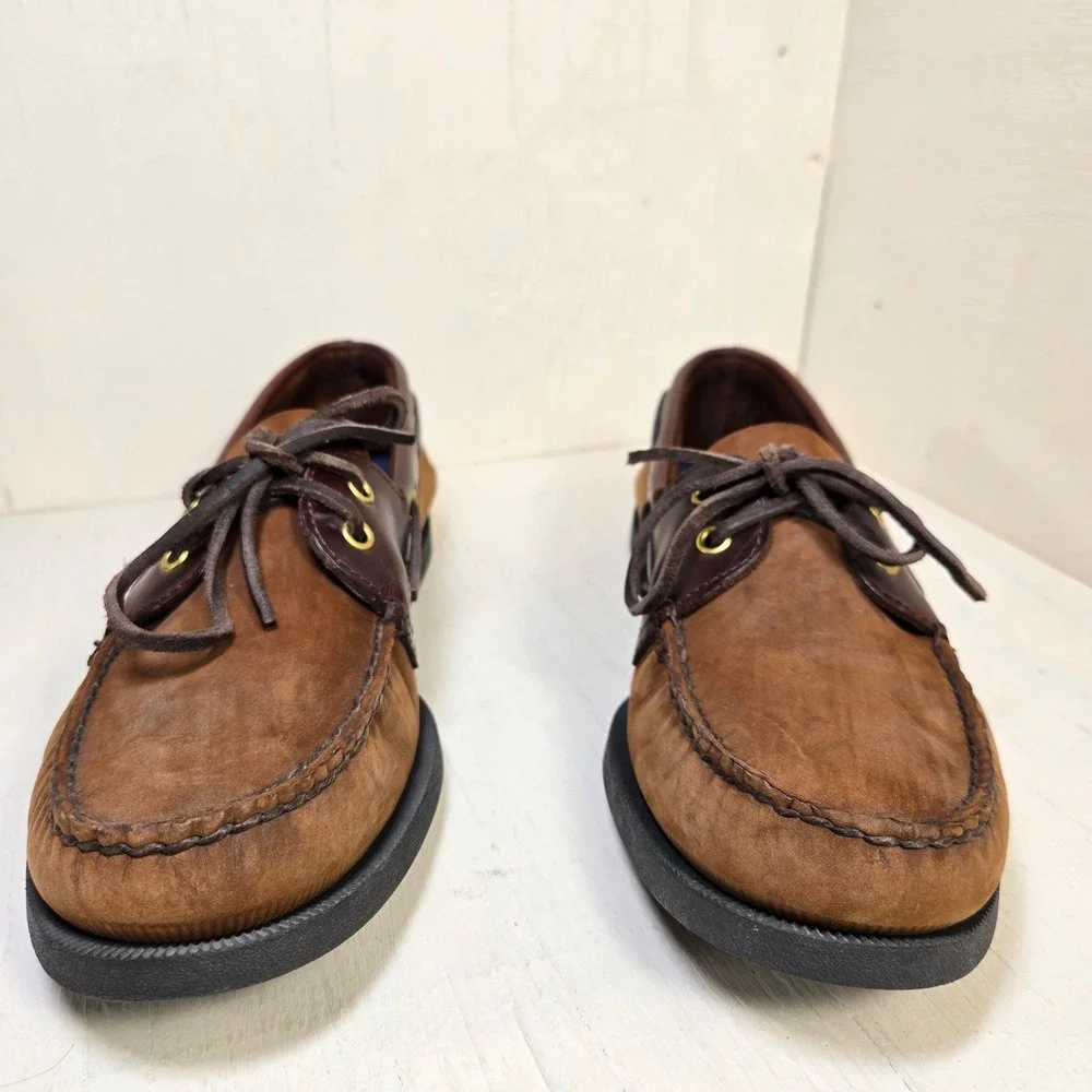 Sperry Top-Sider Authentic Men's Size 9.5 M Brown Leather Suede Boat Shoes